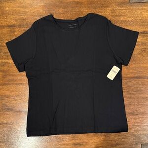 NWT! Coldwater Creek Interlock Short Sleeve Tee • Black • Women’s Size: XL